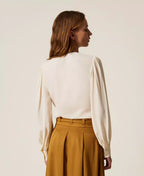 Blusa in crêpe de Chine con volant Twinset Art.TP2073