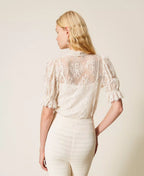 Camicia in pizzo con fiocco Twinset Art.TP2625