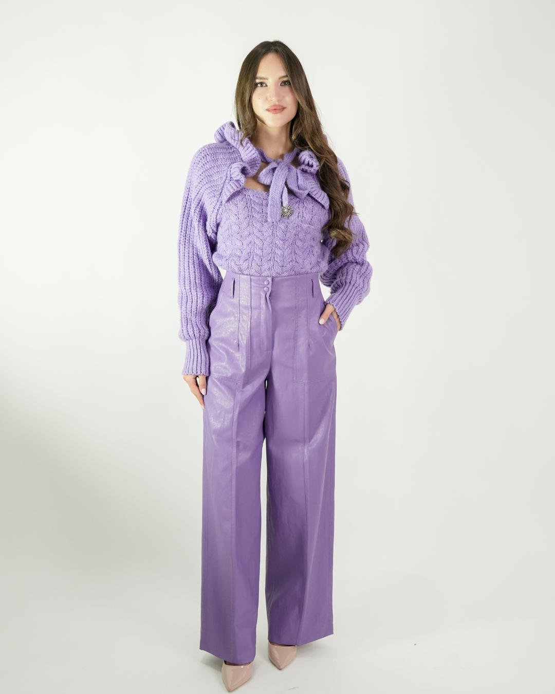 Pantalone Ecopelle Lilla