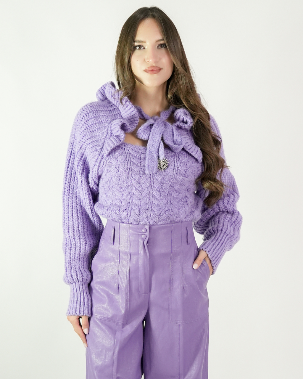 Pantalone Ecopelle Lilla