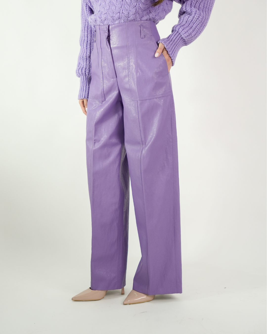 Pantalone Ecopelle Lilla