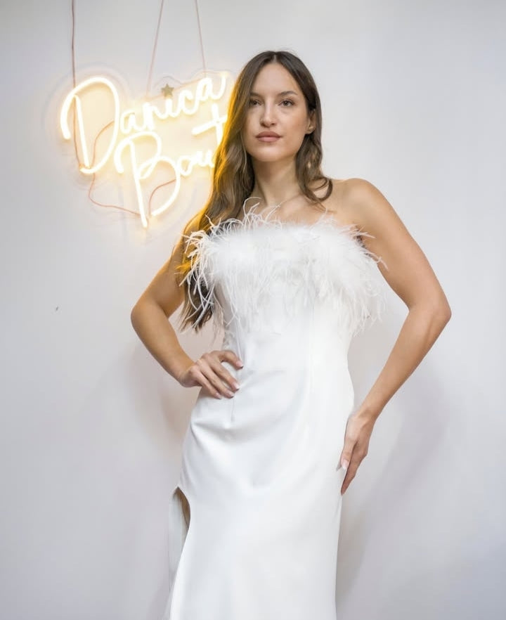 Abito con piume Matilde Couture Art.A331