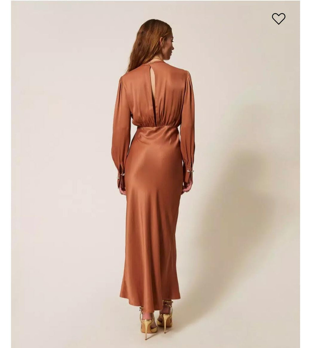 Abito lungo in raso Twinset